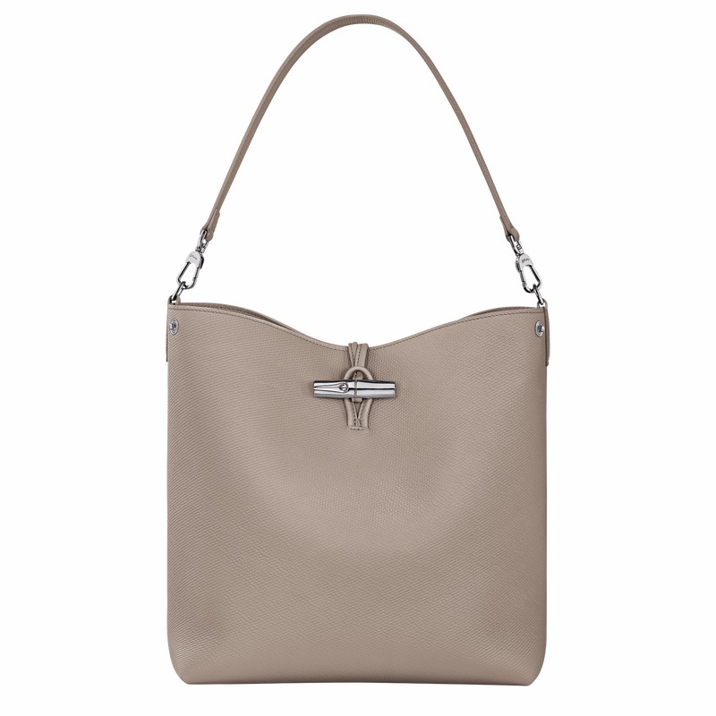 Bolsas De Ombro Longchamp Le Roseau M Feminino Cinzentas Brasil | 10281HFP266