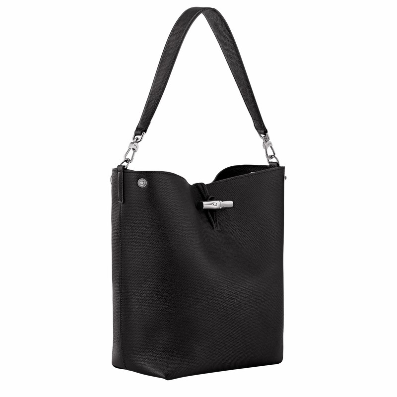 Bolsas De Ombro Longchamp Le Roseau M Feminino Pretas Brasil | 10281HFP001