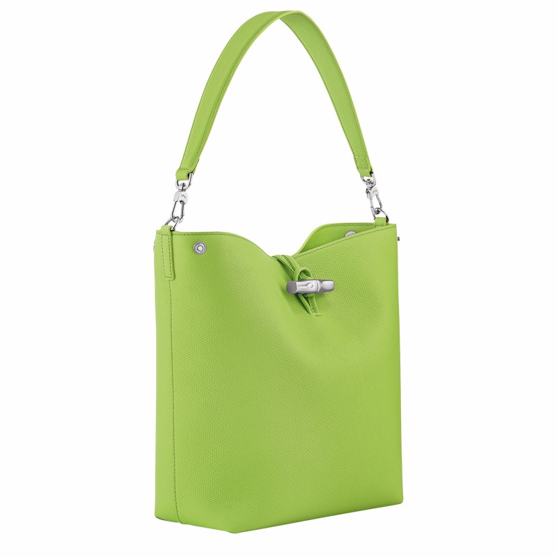 Bolsas De Ombro Longchamp Le Roseau M Feminino Verdes Brasil | 10281HFP355