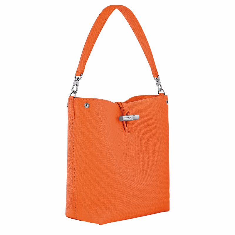 Bolsas De Ombro Longchamp Le Roseau M Feminino Laranja Brasil | 10281HFP017