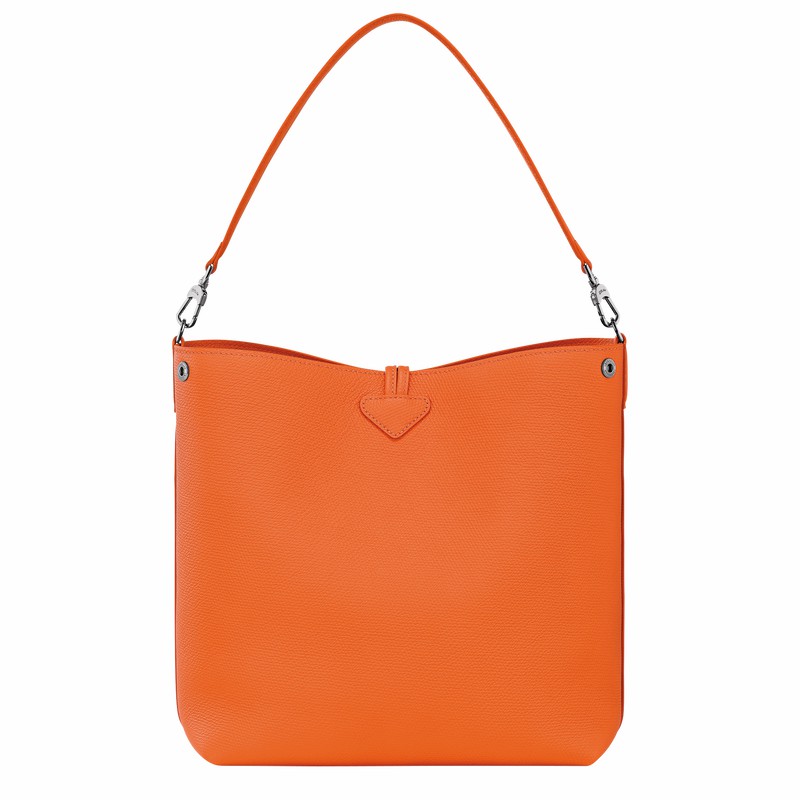 Bolsas De Ombro Longchamp Le Roseau M Feminino Laranja Brasil | 10281HFP017