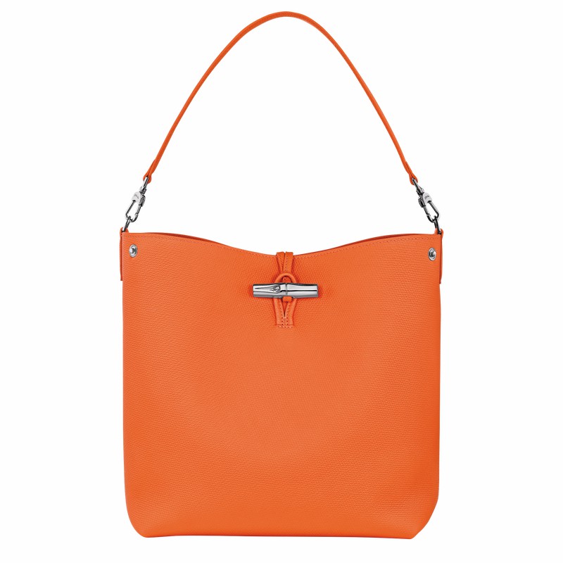 Bolsas De Ombro Longchamp Le Roseau M Feminino Laranja Brasil | 10281HFP017