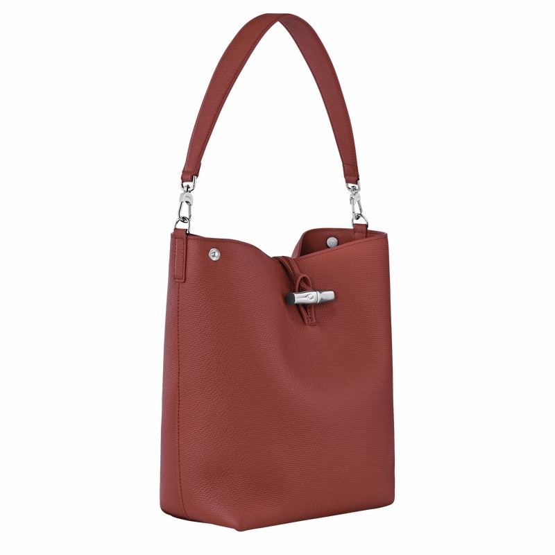 Bolsas De Ombro Longchamp Le Roseau M Feminino Marrom Brasil | 10281HFP404