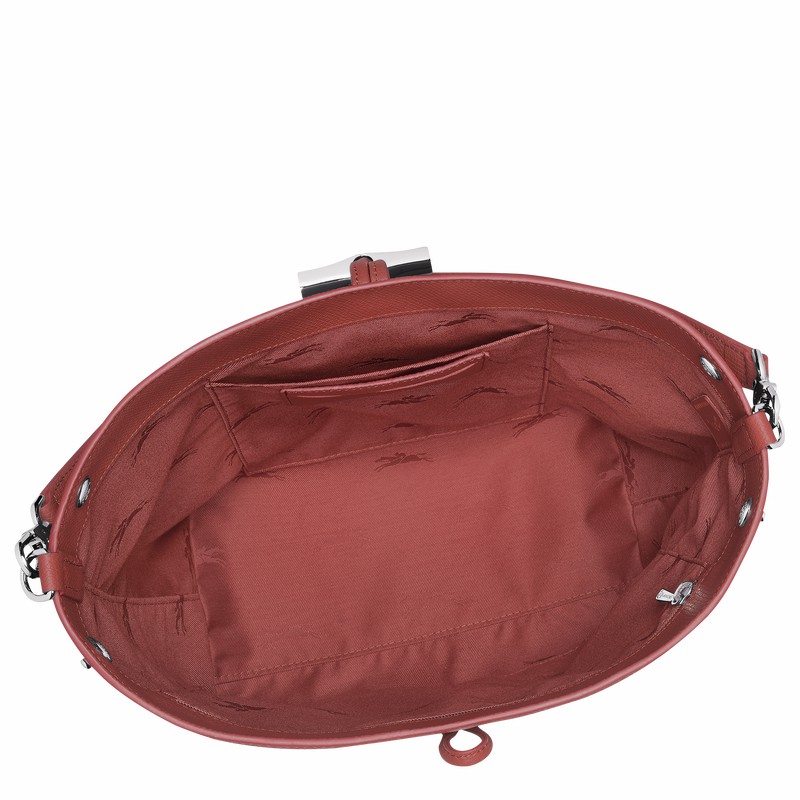 Bolsas De Ombro Longchamp Le Roseau M Feminino Marrom Brasil | 10281HFP404