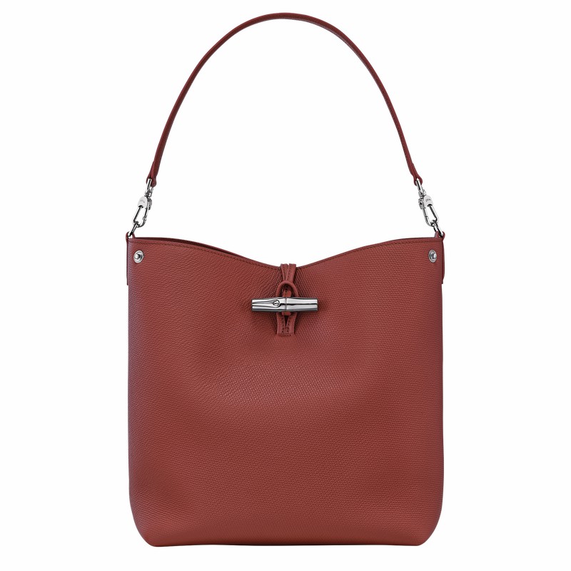 Bolsas De Ombro Longchamp Le Roseau M Feminino Marrom Brasil | 10281HFP404