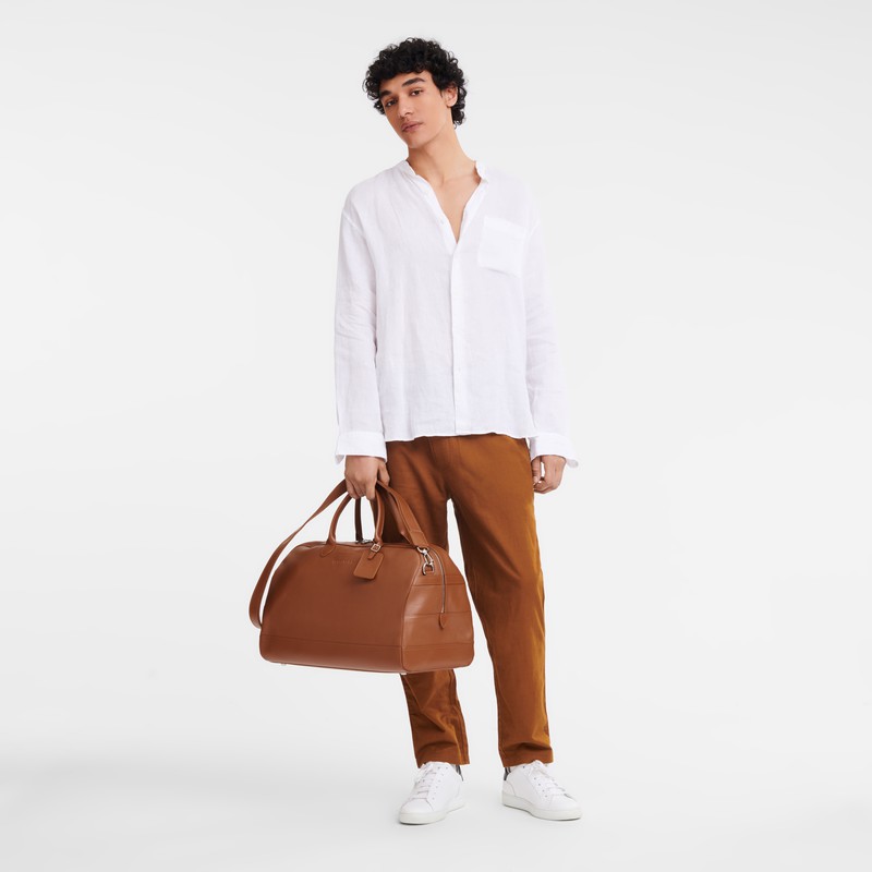 Bolsas De Viagem Longchamp Le FOULONNÉ M Masculino Caramel Brasil | L1302021F72-