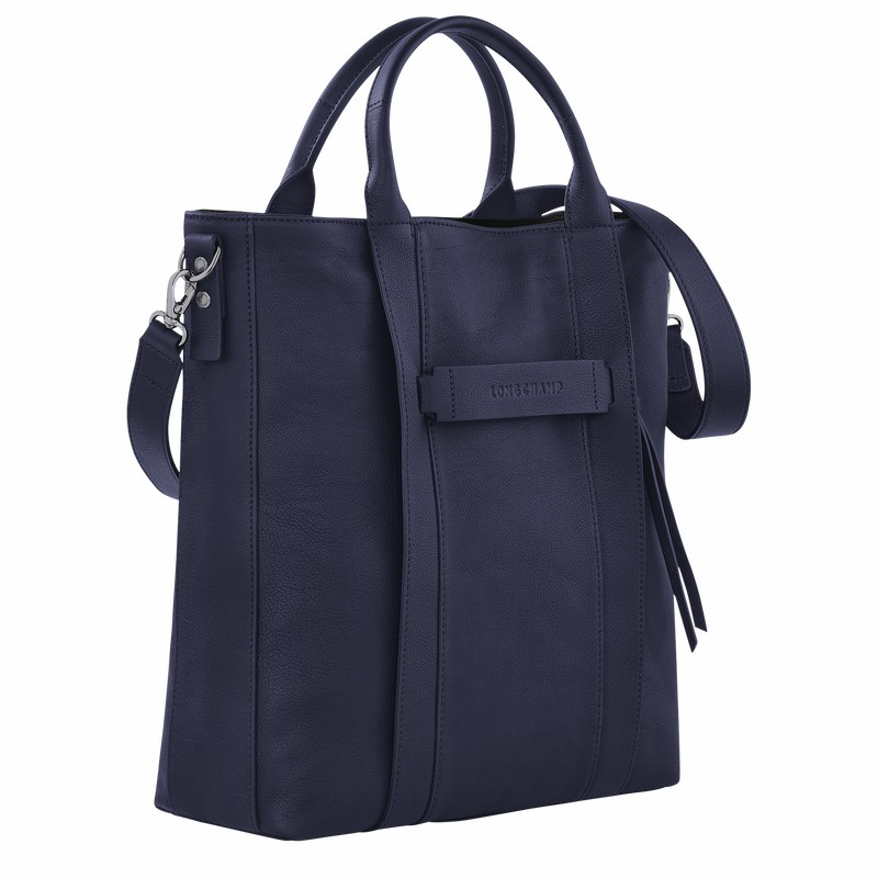 Bolsas Tote Longchamp 3D L Masculino Azul Marinho Brasil | 20052HCV645-