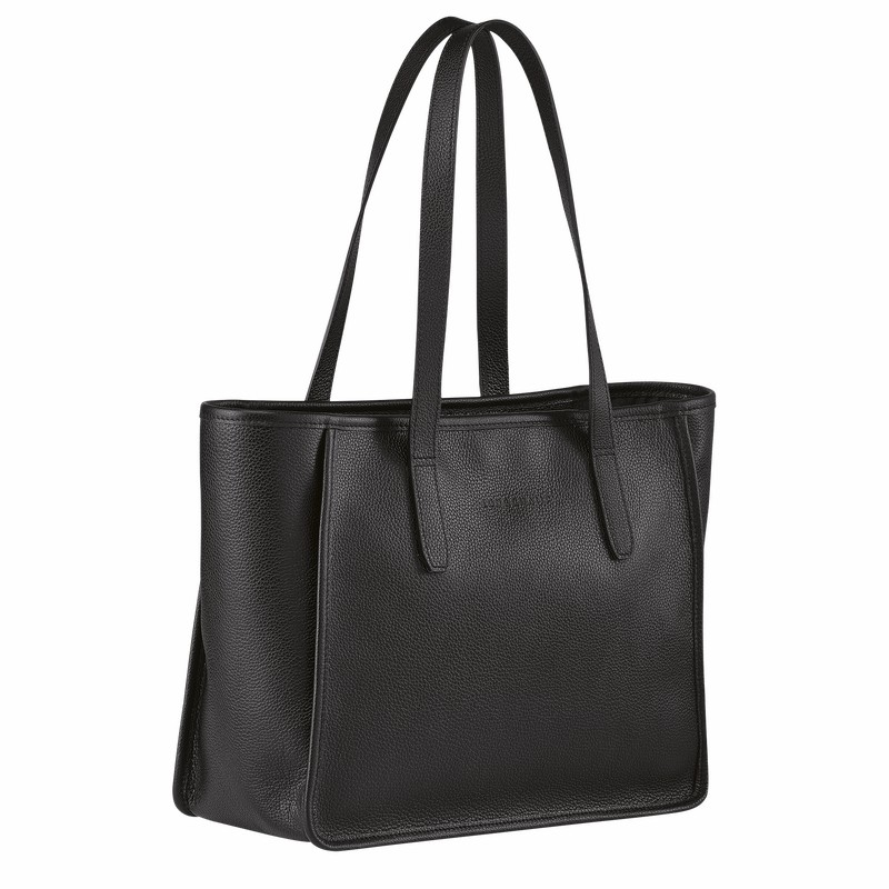 Bolsas Tote Longchamp Le FOULONNÉ L Feminino Pretas Brasil | 10190021001