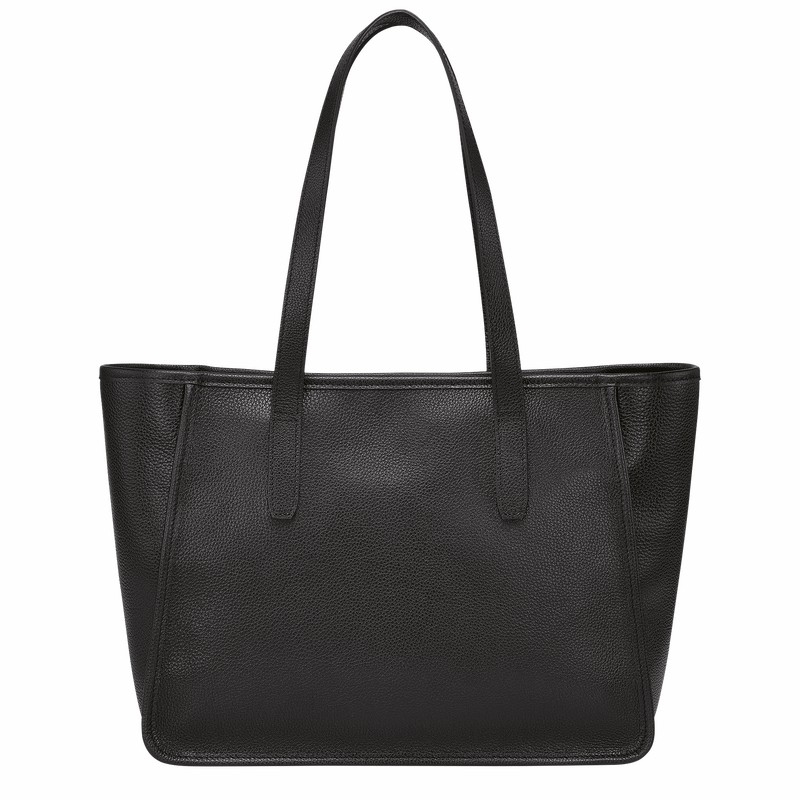 Bolsas Tote Longchamp Le FOULONNÉ L Feminino Pretas Brasil | 10190021001