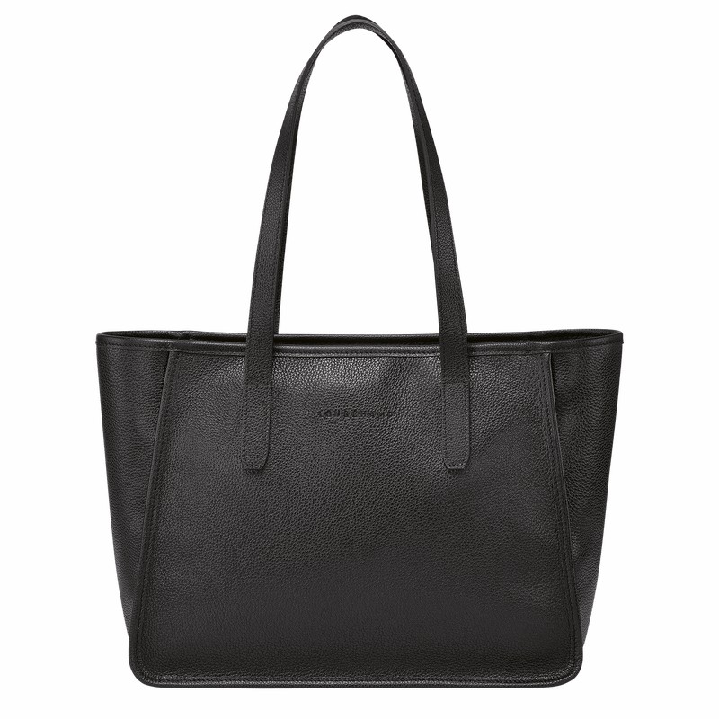 Bolsas Tote Longchamp Le FOULONNÉ L Feminino Pretas Brasil | 10190021001