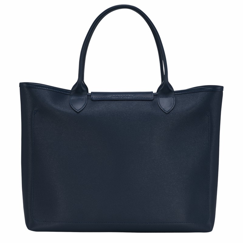 Bolsas Tote Longchamp Le Pliage City L Feminino Azul Marinho Brasil | 10182HYQ556