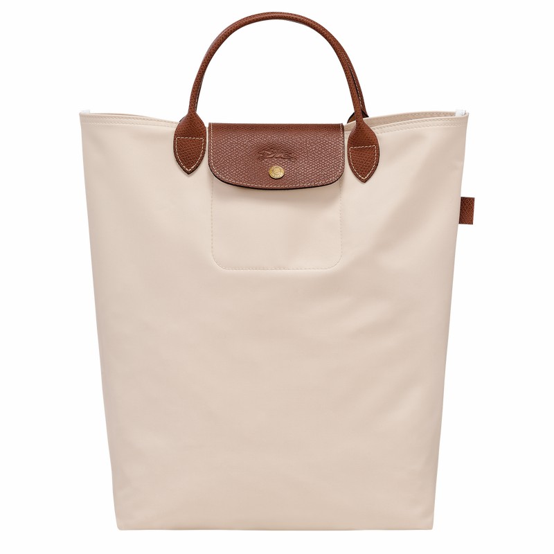 Bolsas Tote Longchamp Le Pliage Original M Masculino Branco Brasil | 10168089P71-