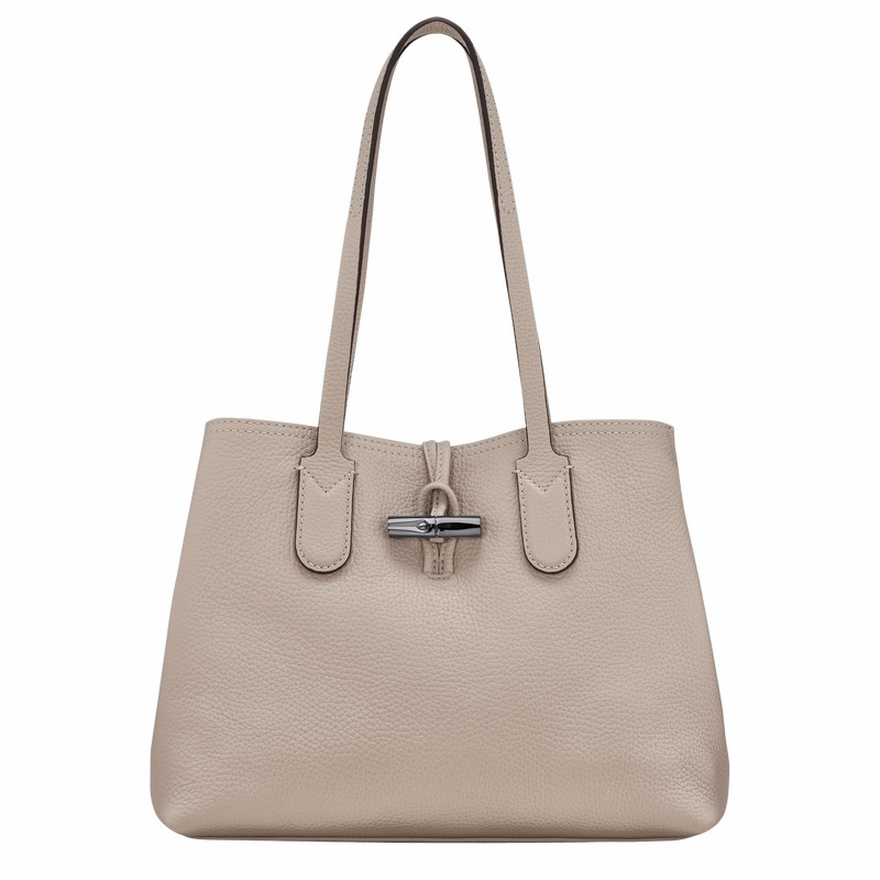 Bolsas Tote Longchamp Le Roseau Essential M Feminino Cinzentas Brasil | 10183968266