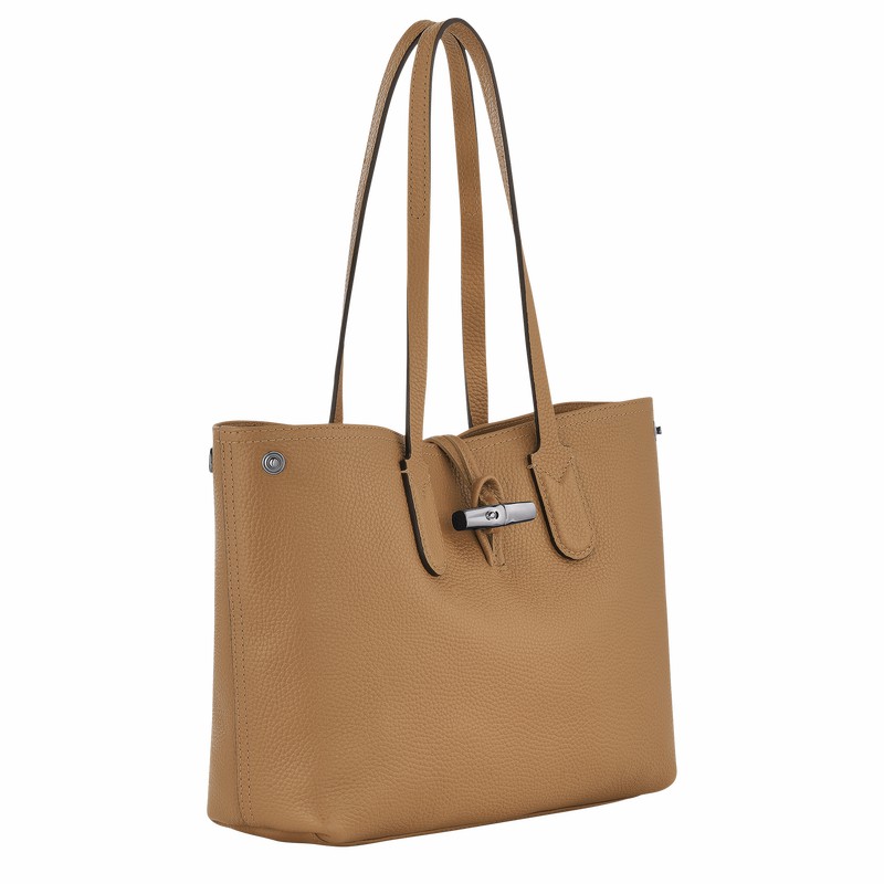 Bolsas Tote Longchamp Le Roseau Essential M Feminino Caqui Brasil | 10183968026