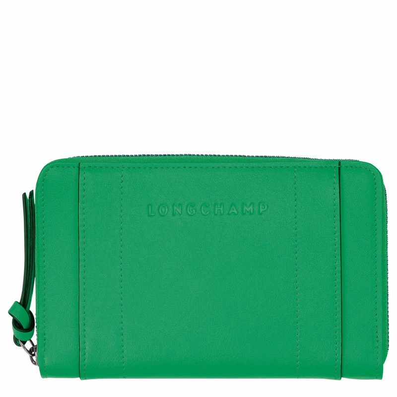 Carteiras Longchamp 3D Feminino Verdes Brasil | L3622HCV129