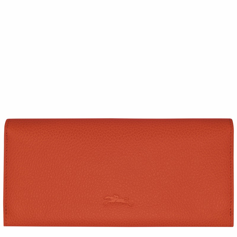 Carteiras Longchamp Le FOULONNÉ Continental Feminino Laranja Brasil | L3044021685