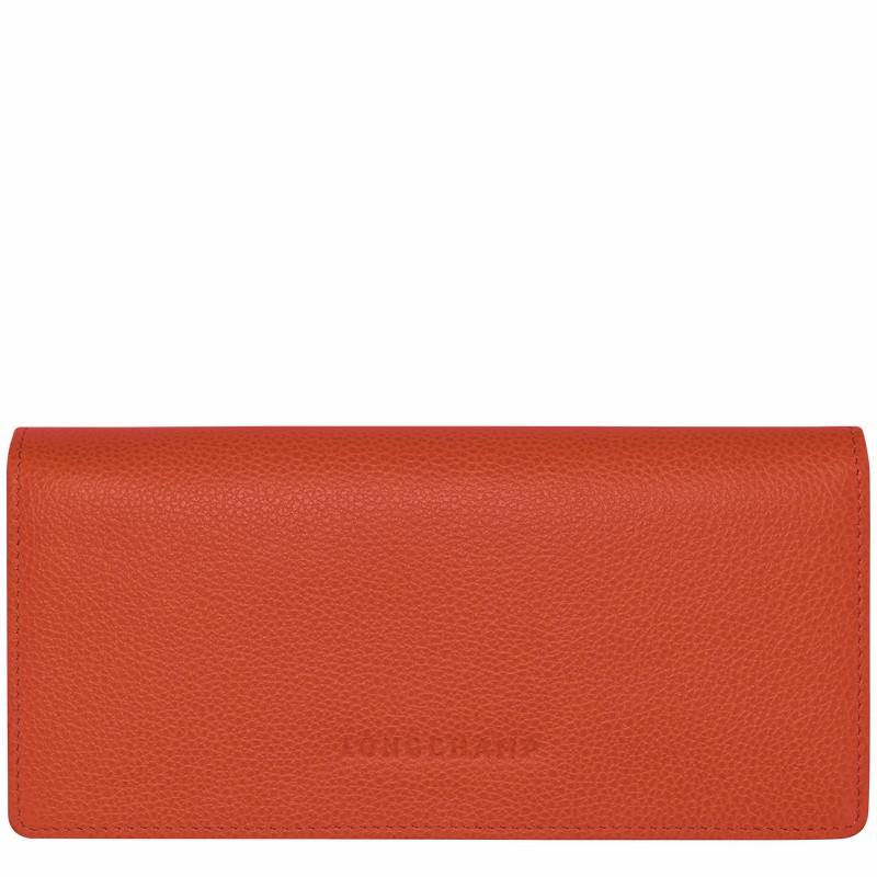 Carteiras Longchamp Le FOULONNÉ Continental Feminino Laranja Brasil | L3044021685