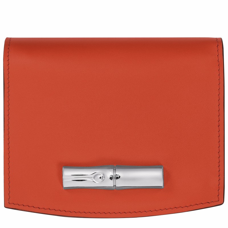 Carteiras Longchamp Le Roseau Feminino Laranja Brasil | 30011HCL685