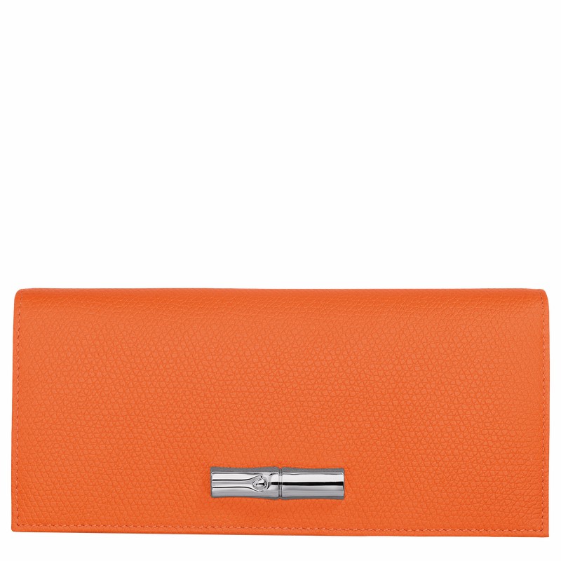 Carteiras Longchamp Le Roseau Flap Feminino Laranja Brasil | L3044HFP017