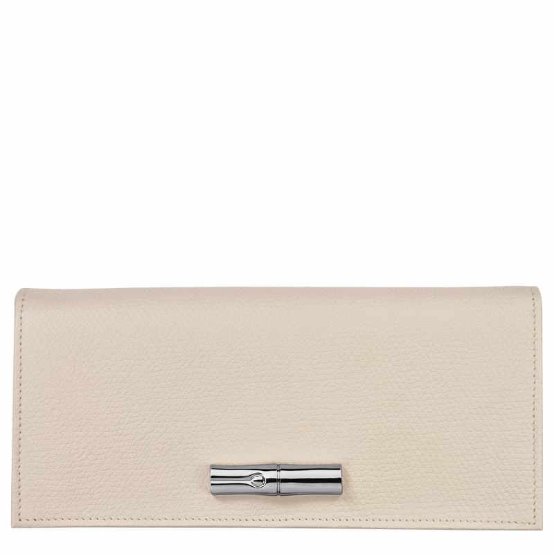 Carteiras Longchamp Le Roseau Flap Feminino Branco Brasil | L3044HFP555