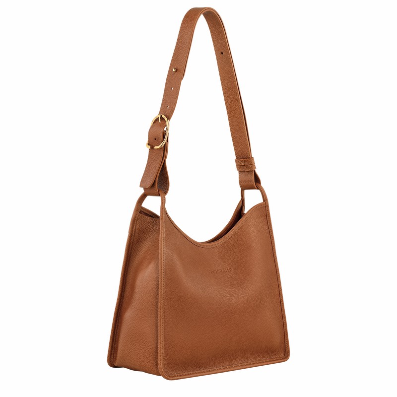 Bolsa Hobo Longchamp Le FOULONNÉ M Feminino Caramel Brasil | 10155021121