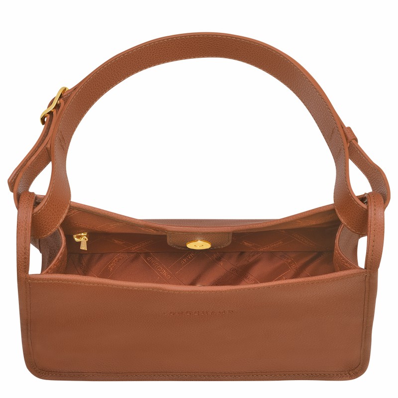 Bolsa Hobo Longchamp Le FOULONNÉ M Feminino Caramel Brasil | 10155021121