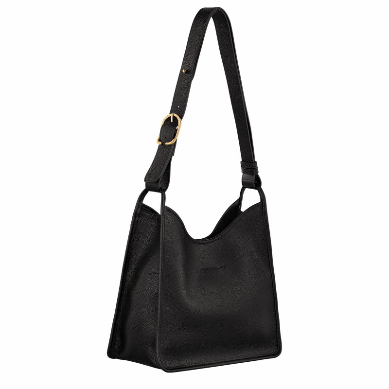 Bolsa Hobo Longchamp Le FOULONNÉ M Feminino Pretas Brasil | 10155021001