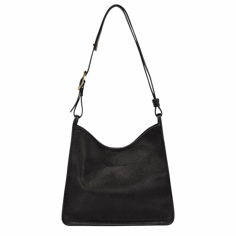 Bolsa Hobo Longchamp Le FOULONNÉ M Feminino Pretas Brasil | 10155021001