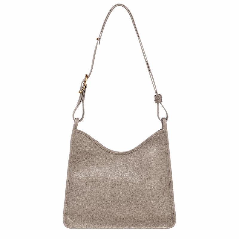 Bolsa Hobo Longchamp Le FOULONNÉ M Feminino Cinzentas Brasil | 10155021P55