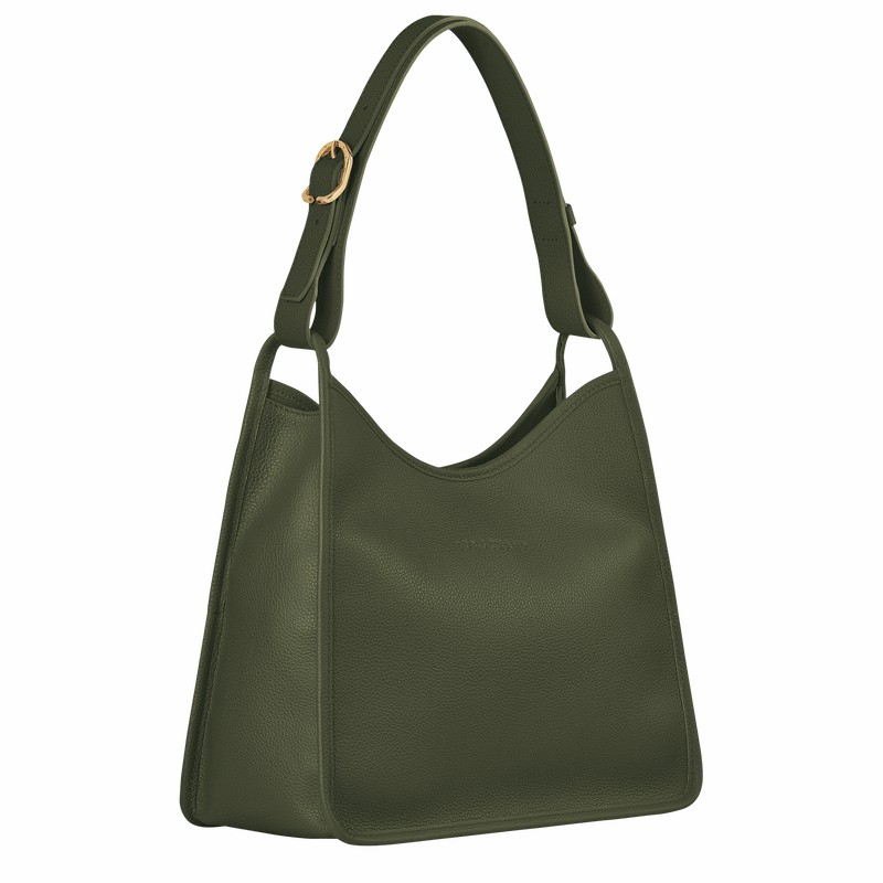 Bolsa Hobo Longchamp Le FOULONNÉ M Feminino Caqui Brasil | 10155021892