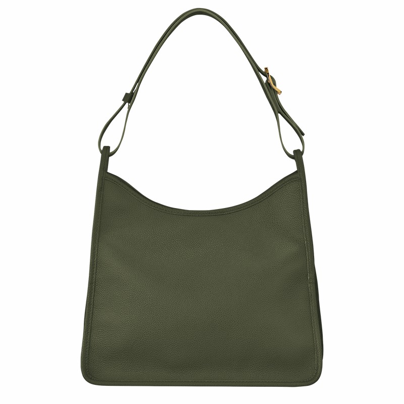 Bolsa Hobo Longchamp Le FOULONNÉ M Feminino Caqui Brasil | 10155021892