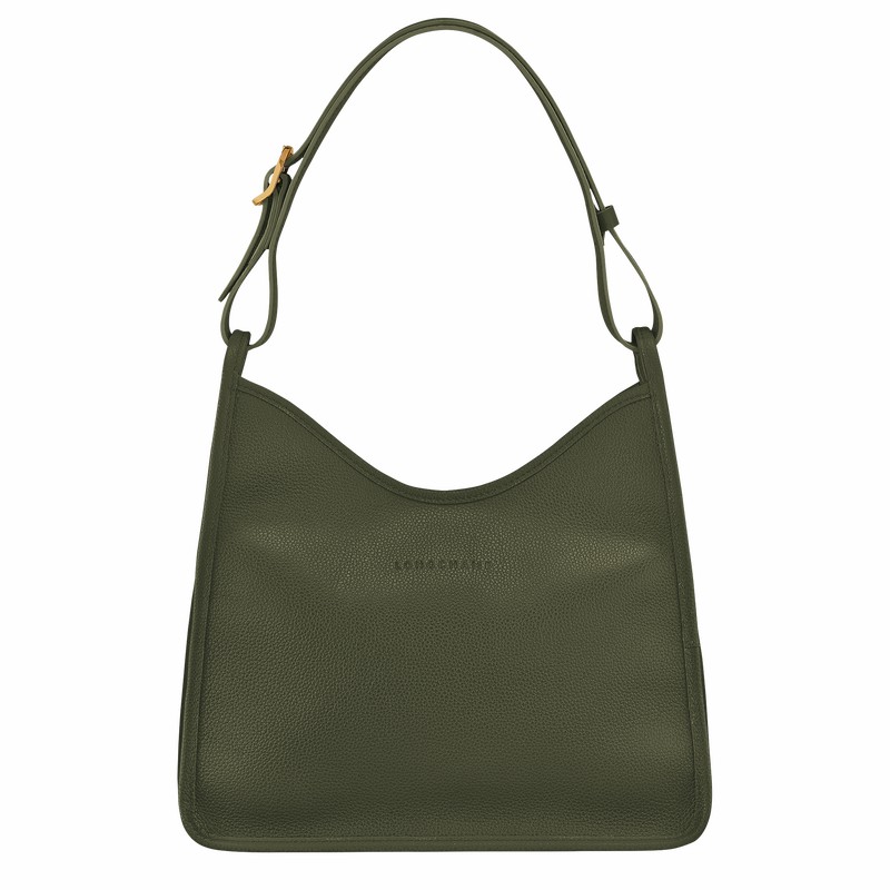 Bolsa Hobo Longchamp Le FOULONNÉ M Feminino Caqui Brasil | 10155021892