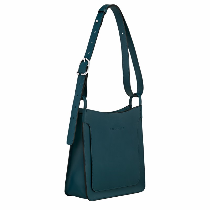 Bolsa Hobo Longchamp Le FOULONNÉ S Feminino Azuis Brasil | 10272HFI806