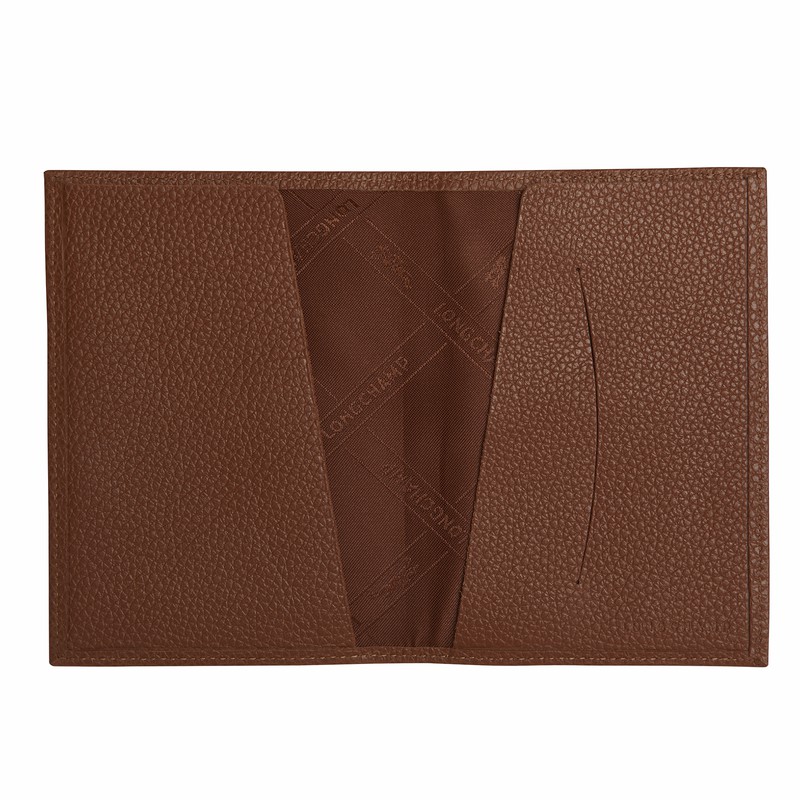 Portador De Passaporte Longchamp Le FOULONNÉ Masculino Caramel Brasil | L3416021US121-