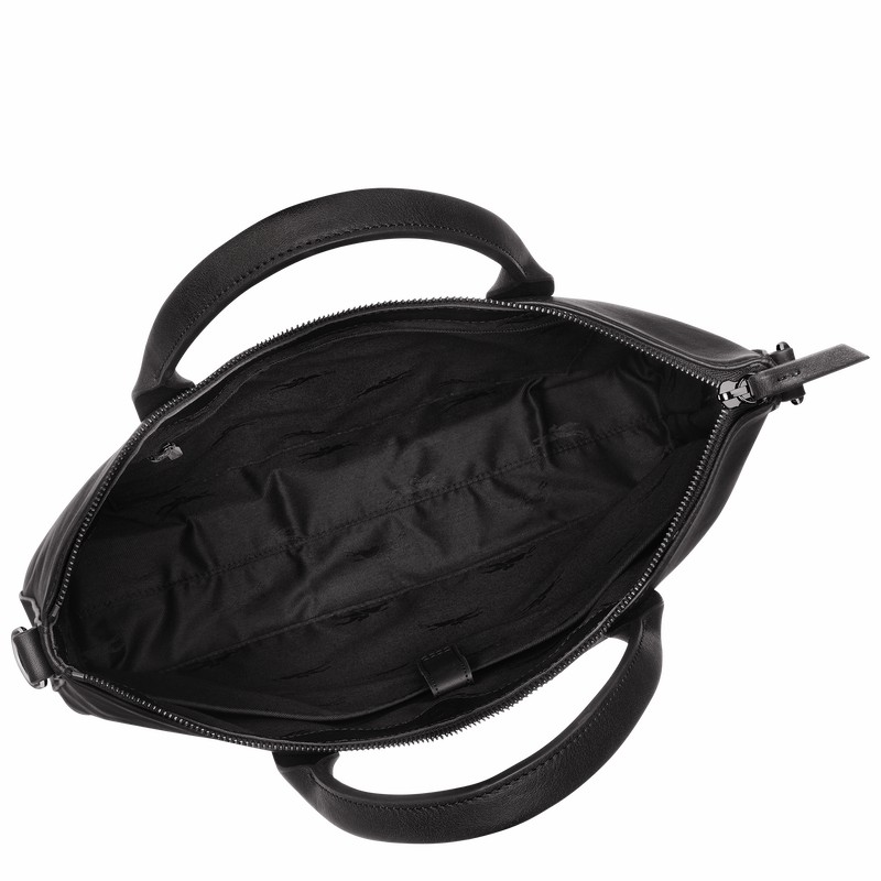 Pasta Longchamp 3D Feminino Pretas Brasil | 10237HCV001