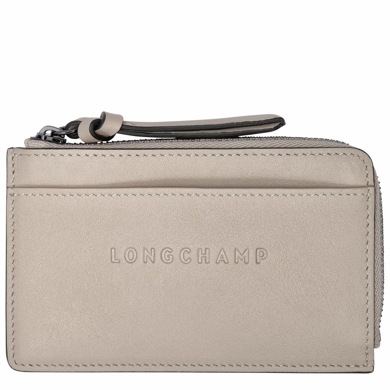 Porta Cartão Longchamp 3D Feminino Cinzentas Brasil | 30034HCV299