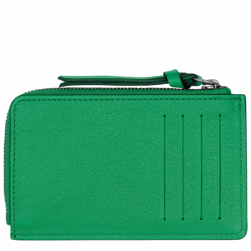 Porta Cartão Longchamp 3D Feminino Verdes Brasil | 30034HCV129