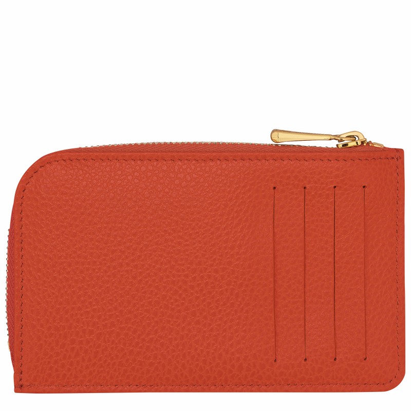 Porta Cartão Longchamp Le FOULONNÉ Feminino Laranja Brasil | 30036021685