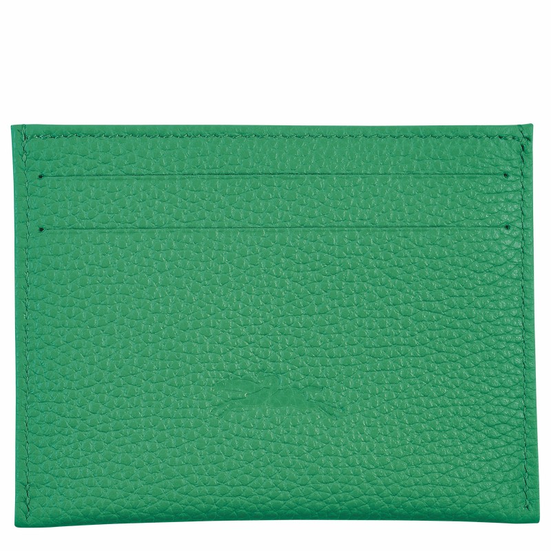 Porta Cartão Longchamp Le FOULONNÉ Masculino Verdes Brasil | L3218021129-