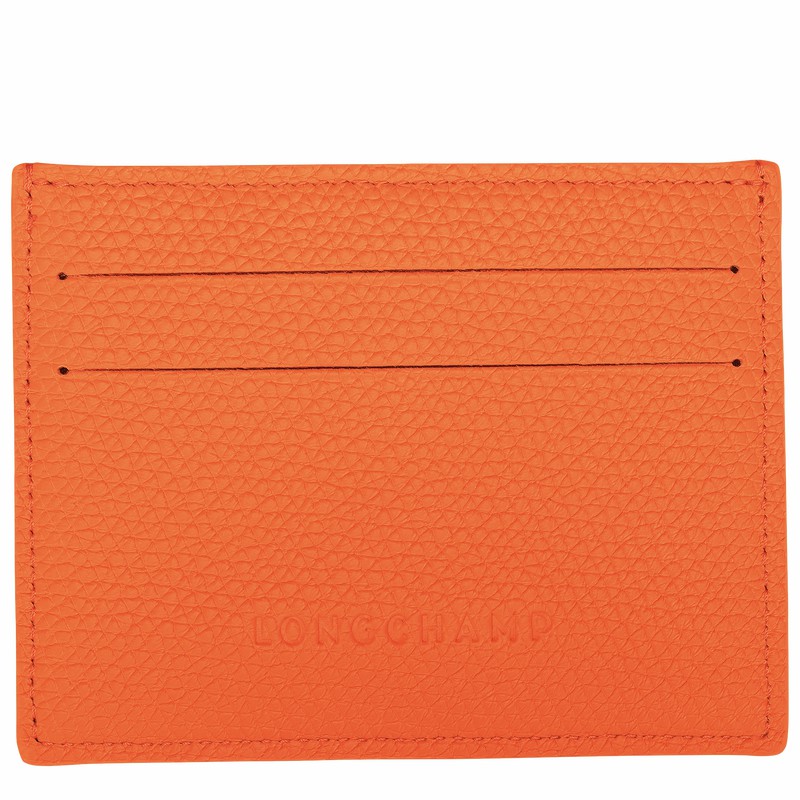 Porta Cartão Longchamp Le Roseau Feminino Laranja Brasil | L3218HFP017