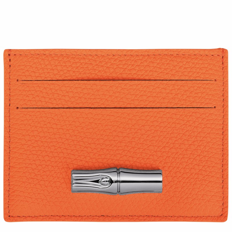 Porta Cartão Longchamp Le Roseau Feminino Laranja Brasil | L3218HFP017