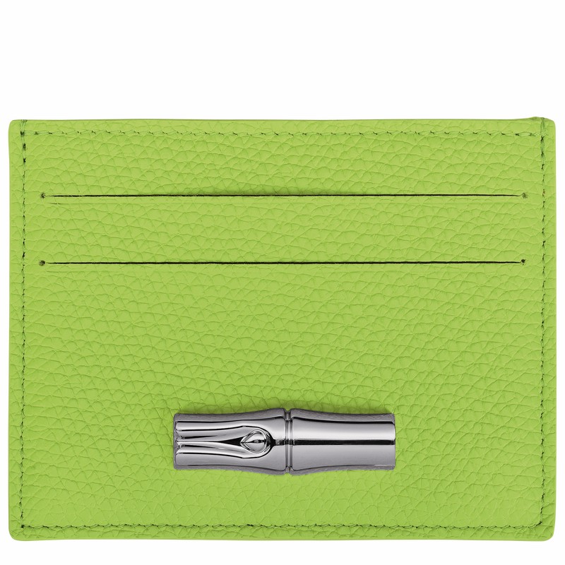 Porta Cartão Longchamp Le Roseau Feminino Verdes Brasil | L3218HFP355