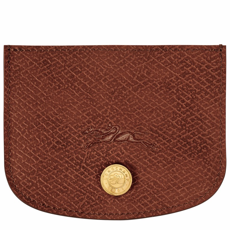 Porta Cartão Longchamp ÉPURE Feminino Marrom Brasil | 30031HYZ035