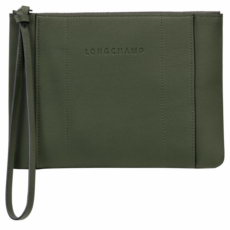 Pouches Longchamp 3D Feminino Caqui Brasil | 30032HCV292